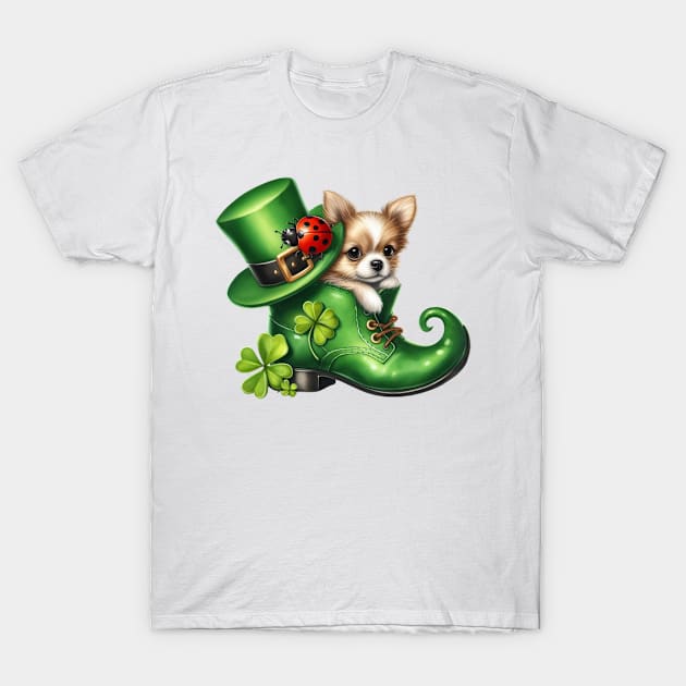 Chihuahua Dog Shoes For Patricks Day T-Shirt by Chromatic Fusion Studio